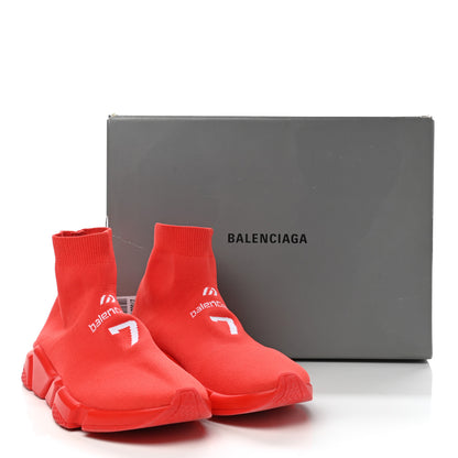 Balenciaga Neoprene Knit Soccer Mens Speed Sneakers 43 Intense Red White 9 of 9