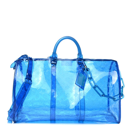 Louis Vuitton PVC Monogram Keepall Bandouliere 50 Blue 1 of 14