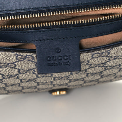 Gucci GG Supreme Monogram Small Messenger Shoulder Bag Beige Blue Navy 5 of 10