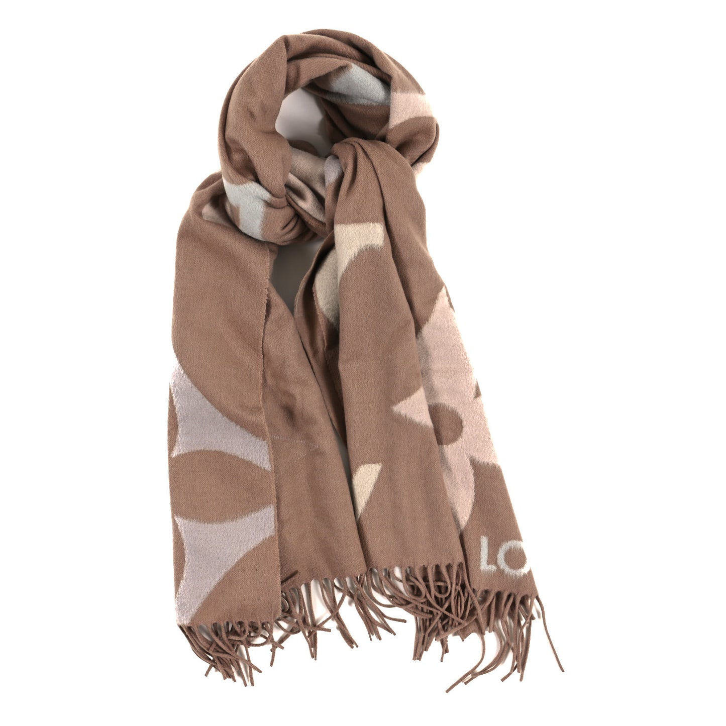 Cashmere Wool Oversized Monogram The Ultimate Scarf Latte