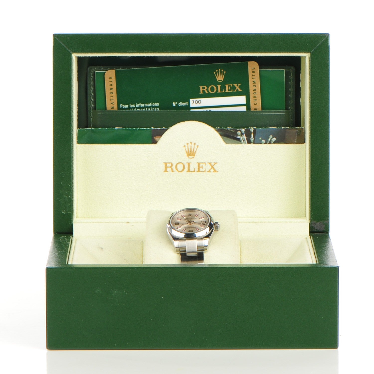 Rolex Stainless Steel 26mm Oyster Perpetual Watch Pink Index 176200 4 of 9