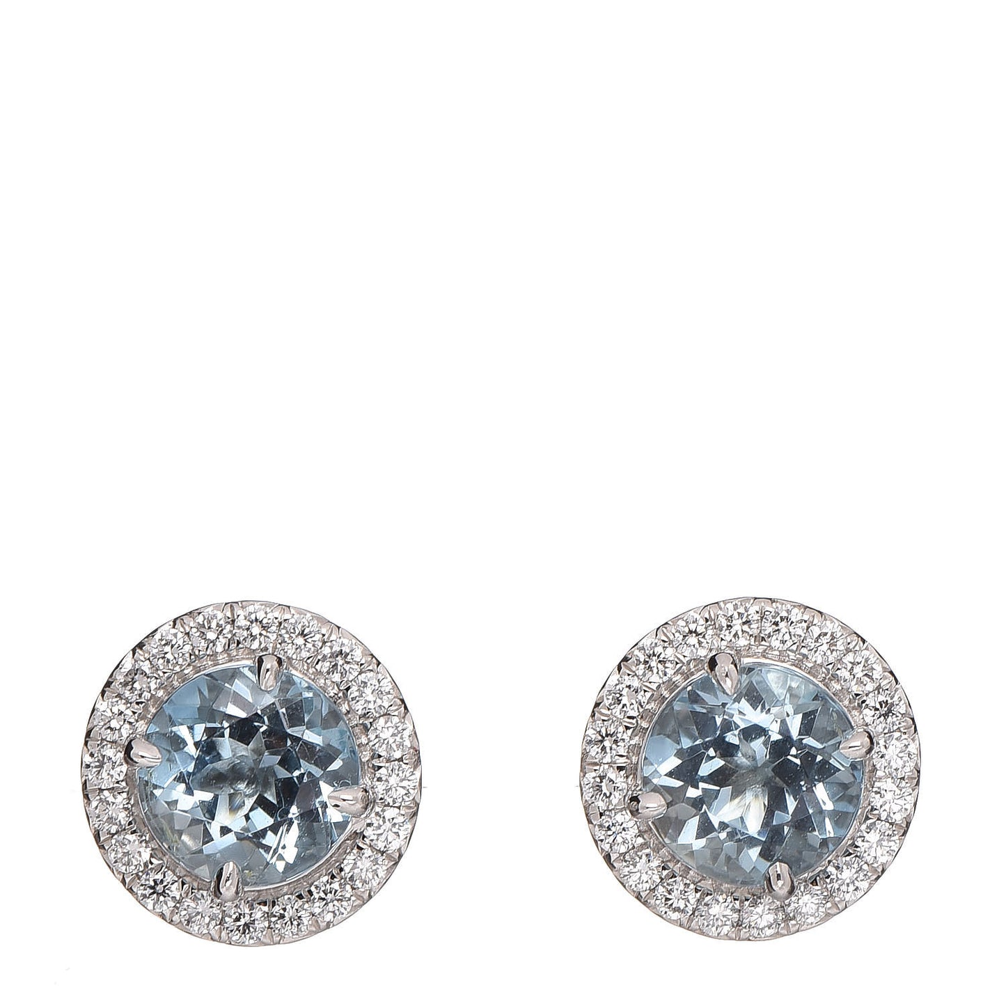 Platinum Diamond Aquamarine Soleste Earrings