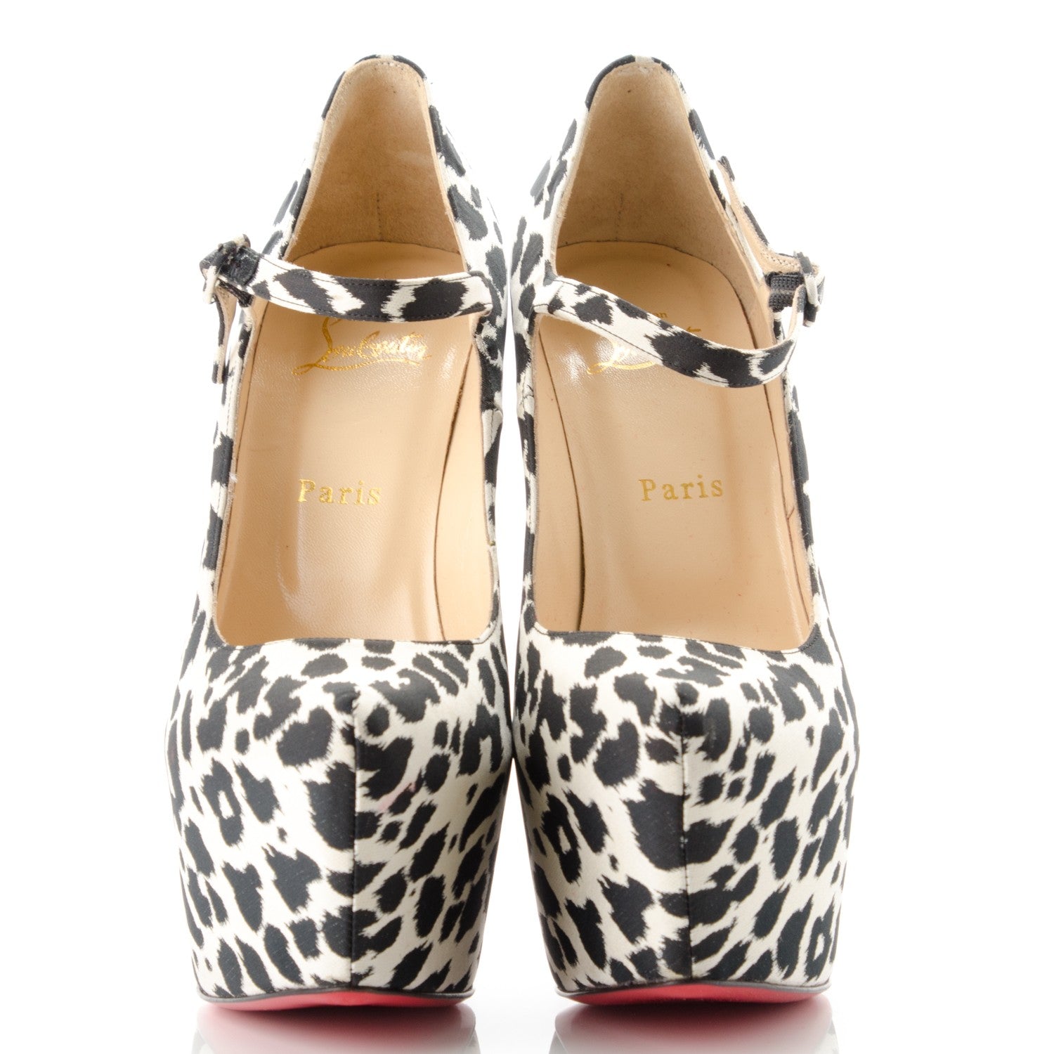 Christian Louboutin Tissu Leopardino Lady Daf 160 Pumps 39 Black White 2 of 10
