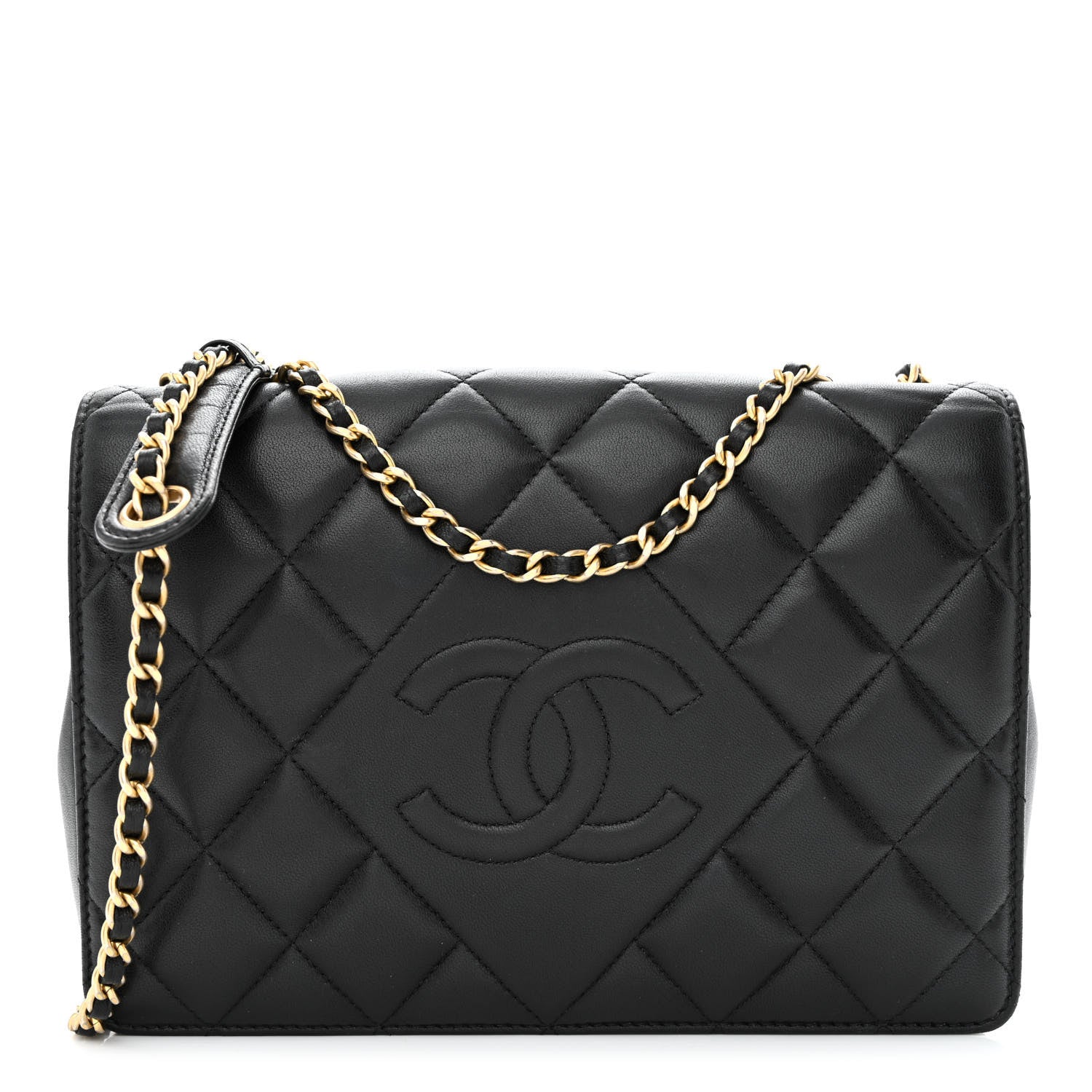 Chanel Lambskin Quilted Medium Diamond CC Flap Black 1 of 12