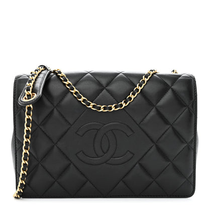 Chanel Lambskin Quilted Medium Diamond CC Flap Black 1 of 12