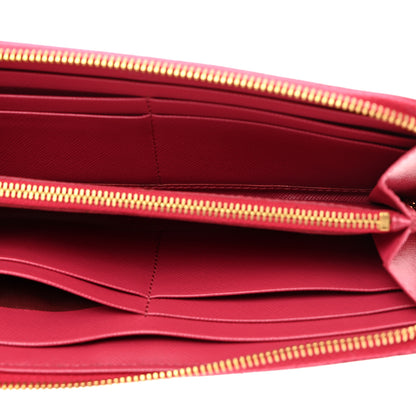 Prada Saffiano Move Half Zip Wallet Peonia 5 of 7