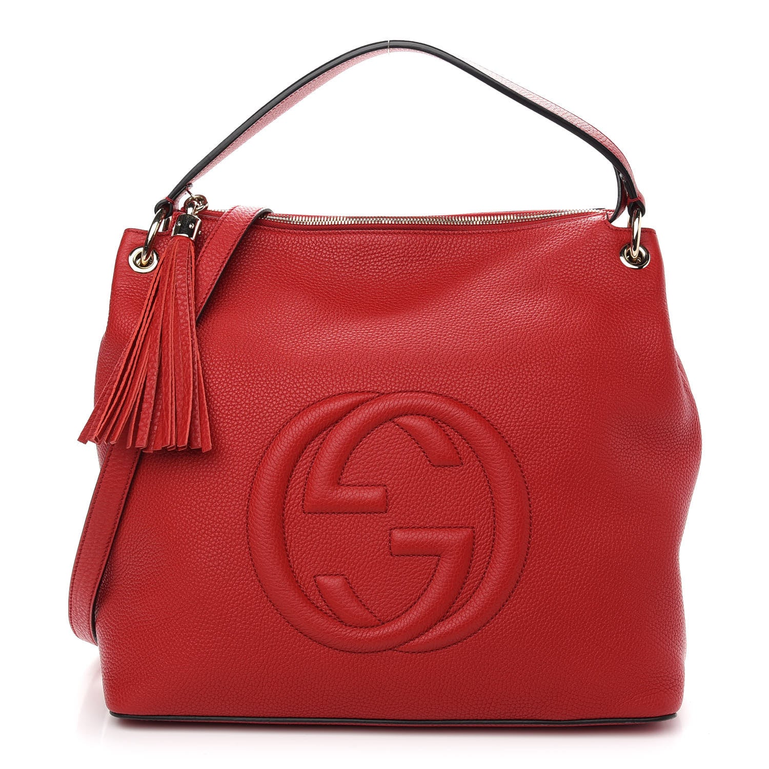 Gucci Pebbled Calfskin Large Soho Hobo Tabasco Red 1 of 9