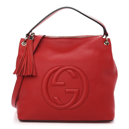 Gucci Pebbled Calfskin Large Soho Hobo Tabasco Red 1 of 9