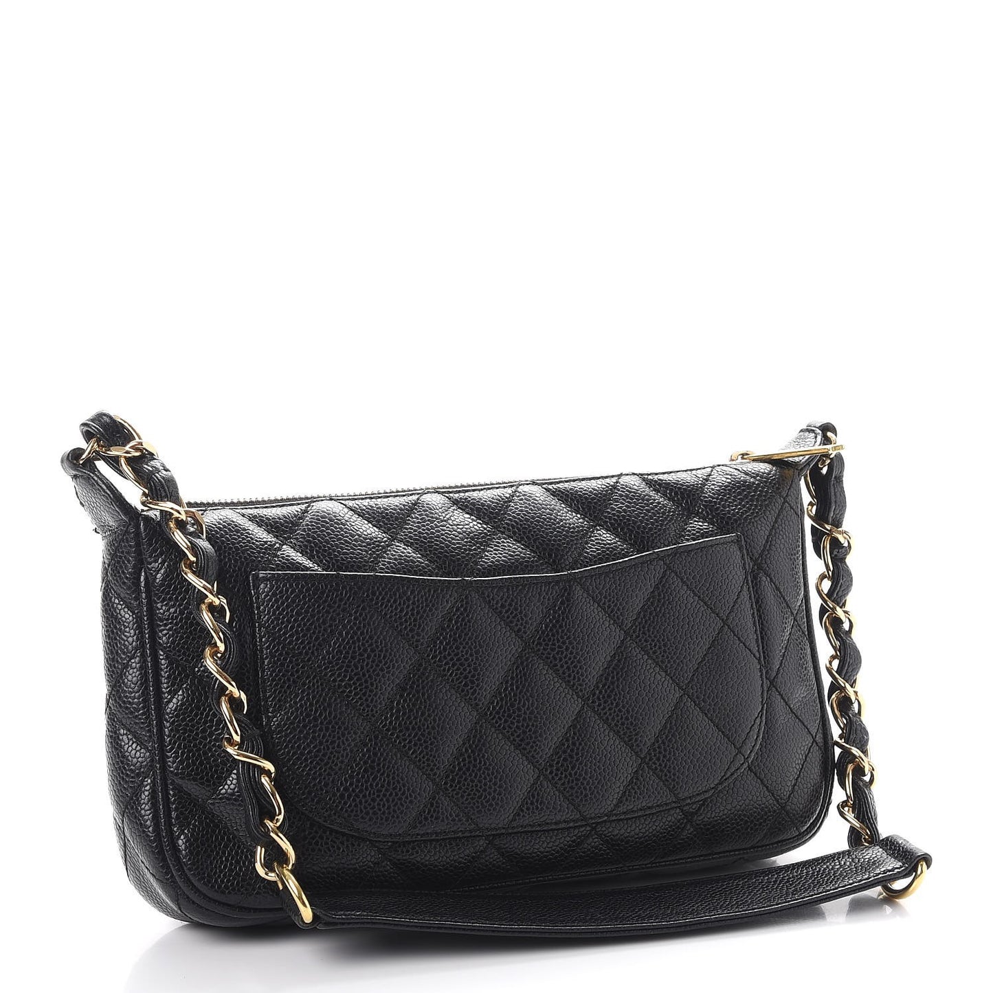Caviar Quilted Shoulder Bag Black
