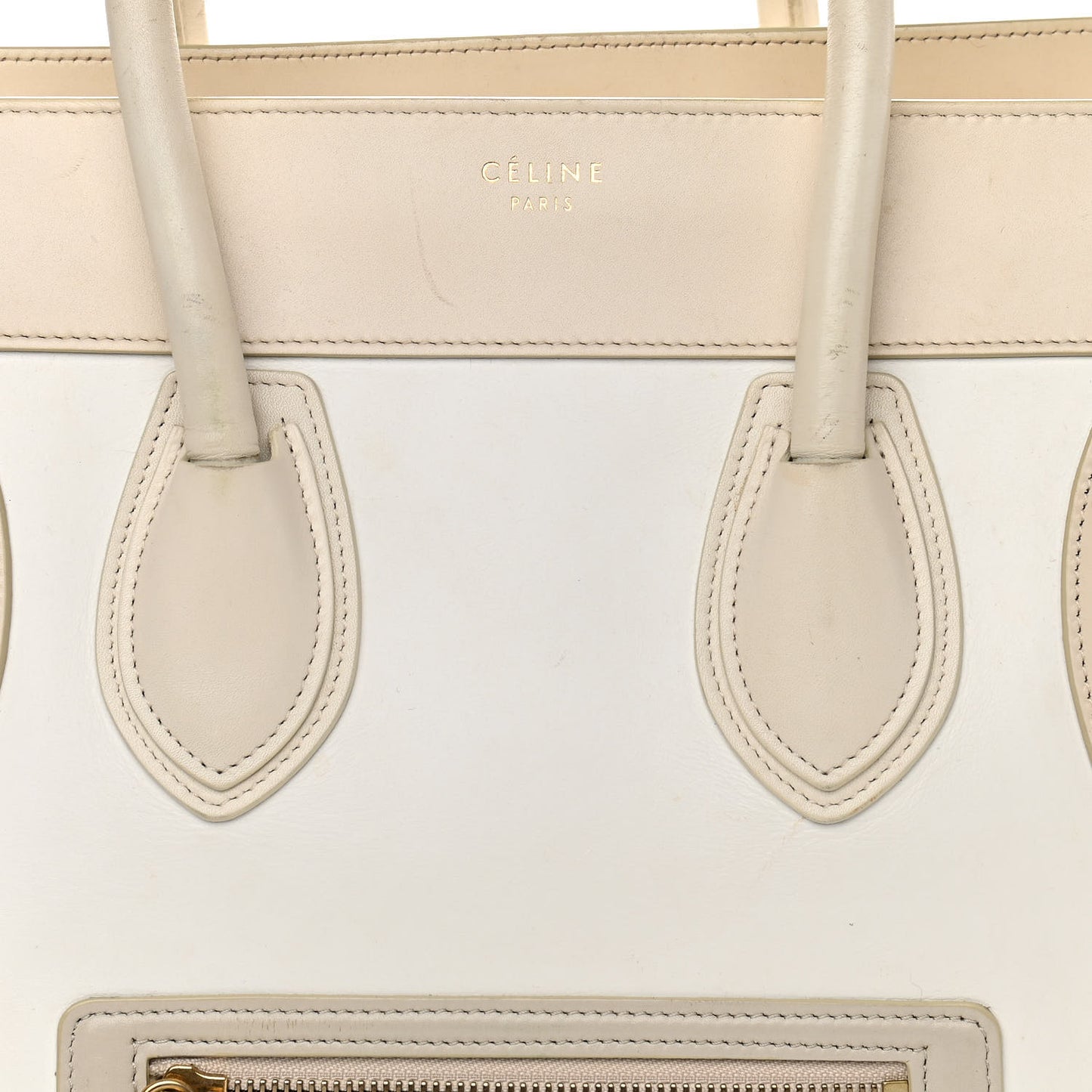 Smooth Calfskin Mini Tri-Color Luggage White