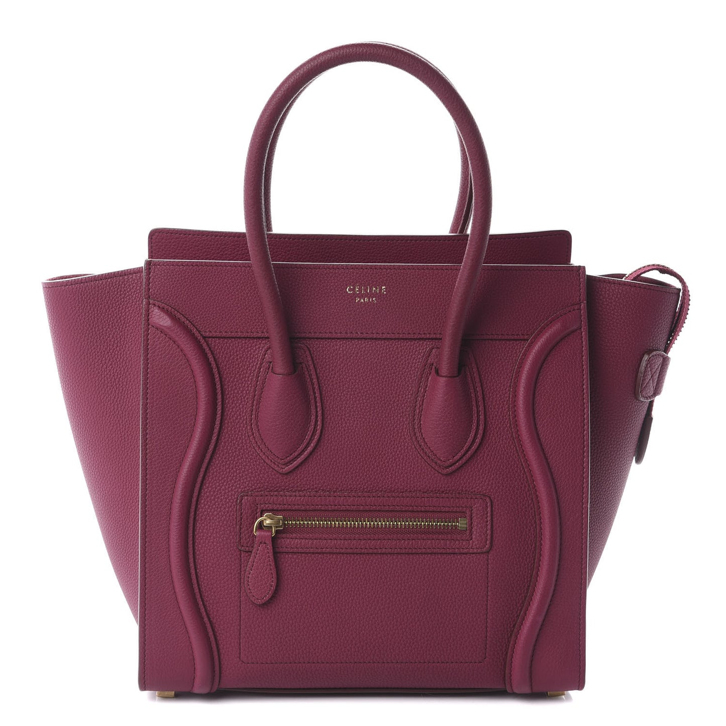 Baby Drummed Calfskin Micro Luggage Plum
