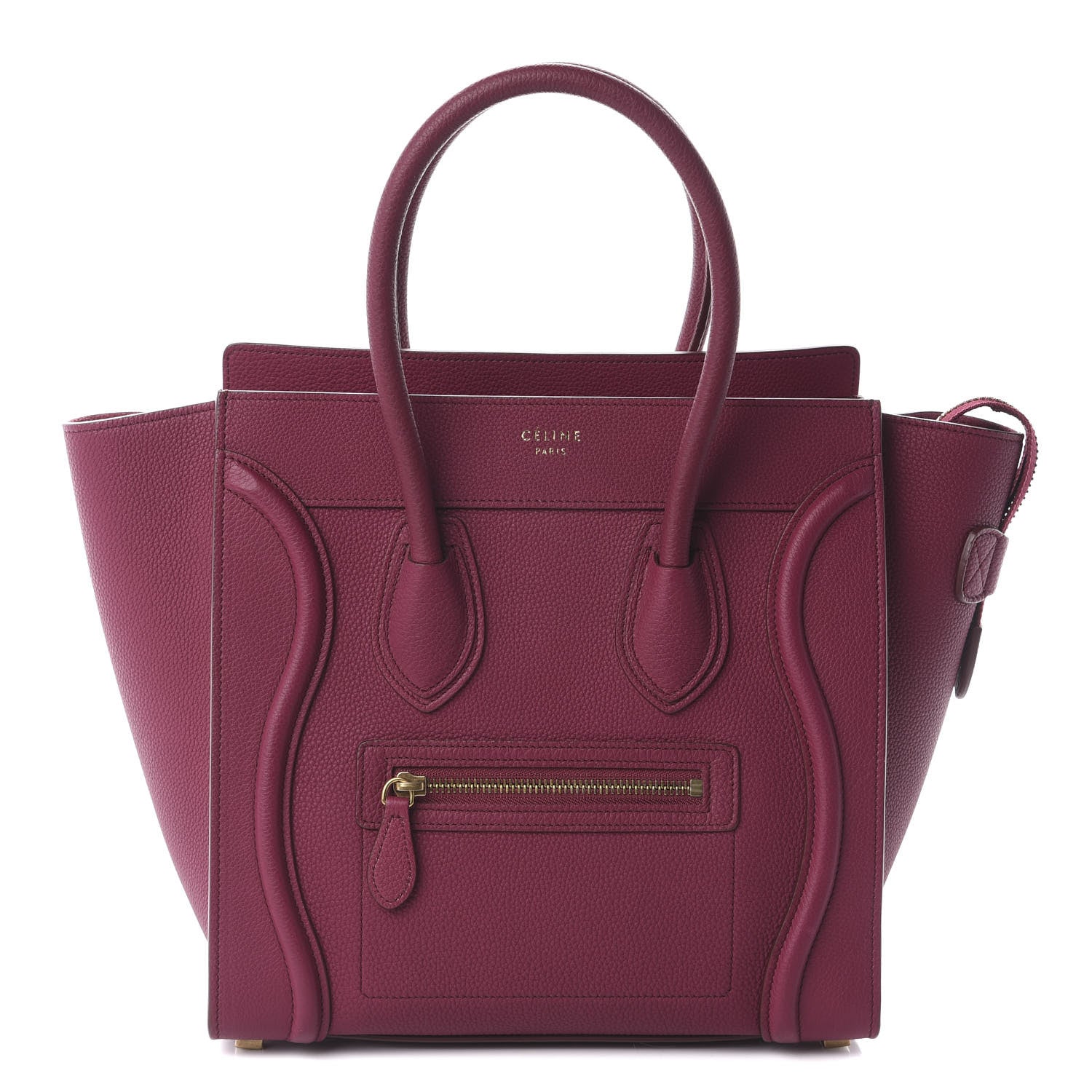 Celine Baby Drummed Calfskin Micro Luggage Plum 1 of 8