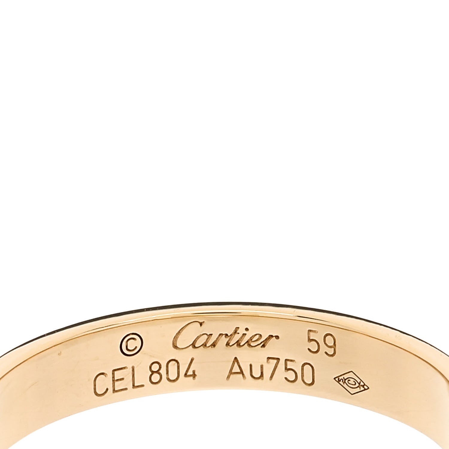 Cartier 18K Yellow Gold 3.5mm LOVE Wedding Band Ring 59 8.75 4 of 5