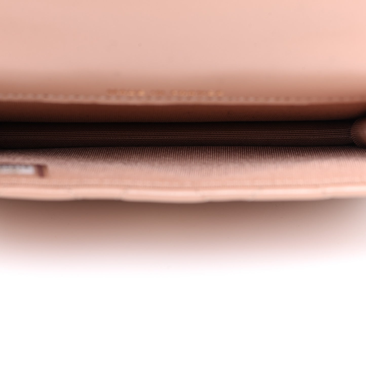 Lambskin Quilted Top Handle Flap Coin Purse With Chain Beige