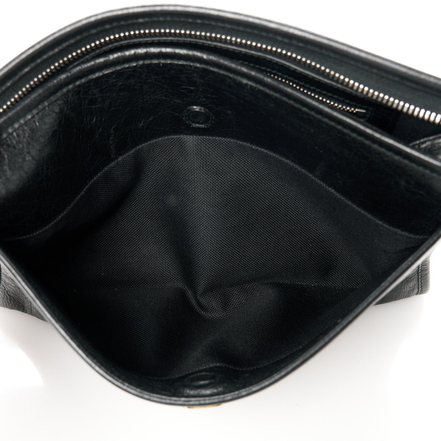 Fluffy Calfskin Morpheus Zip Pouch Black