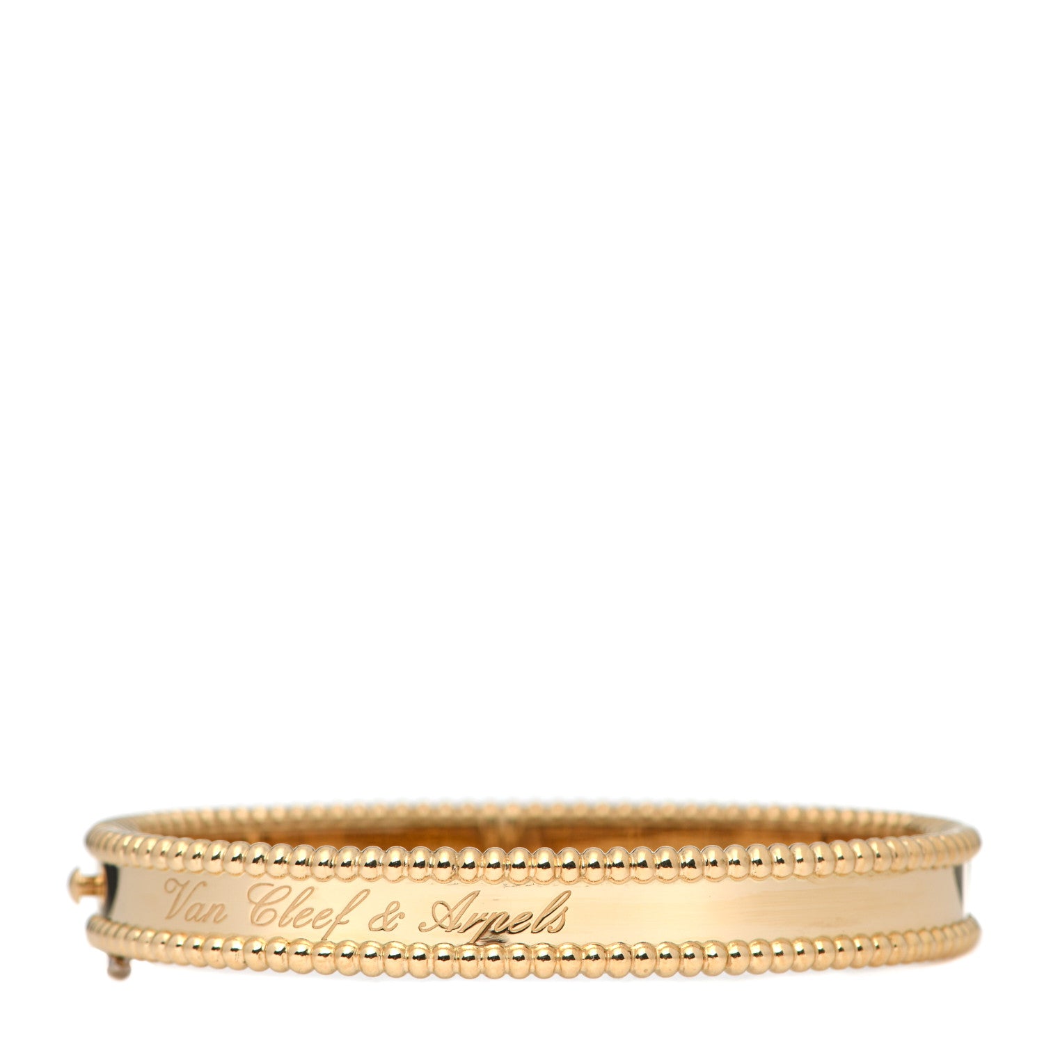 Van Cleef & Arpels 18K Yellow Gold Perlee Signature Bangle Bracelet S 3 of 5