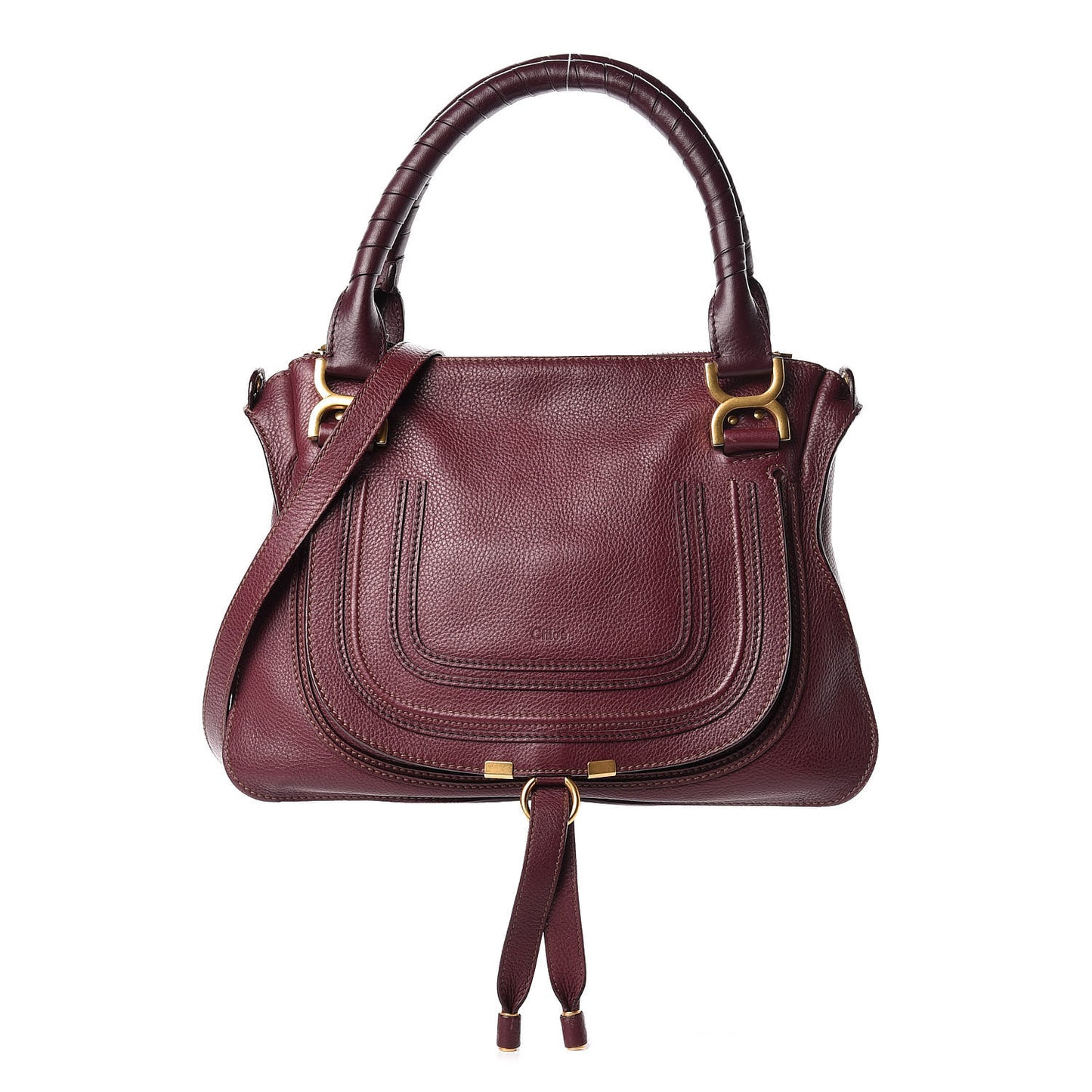 Calfskin Medium Marcie Satchel Wine Purple