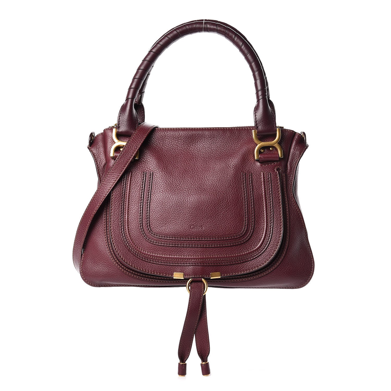 Chloe Calfskin Medium Marcie Satchel Wine Purple 1 of 12