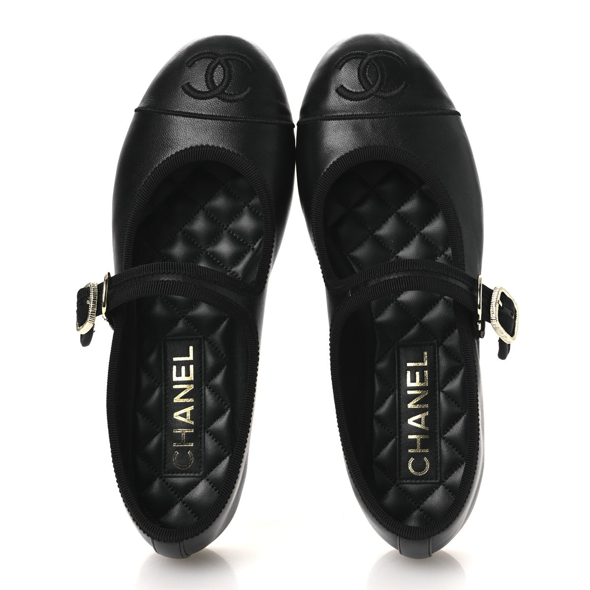 Chanel Lambskin Mary Jane Flats 36 Black 2 of 13
