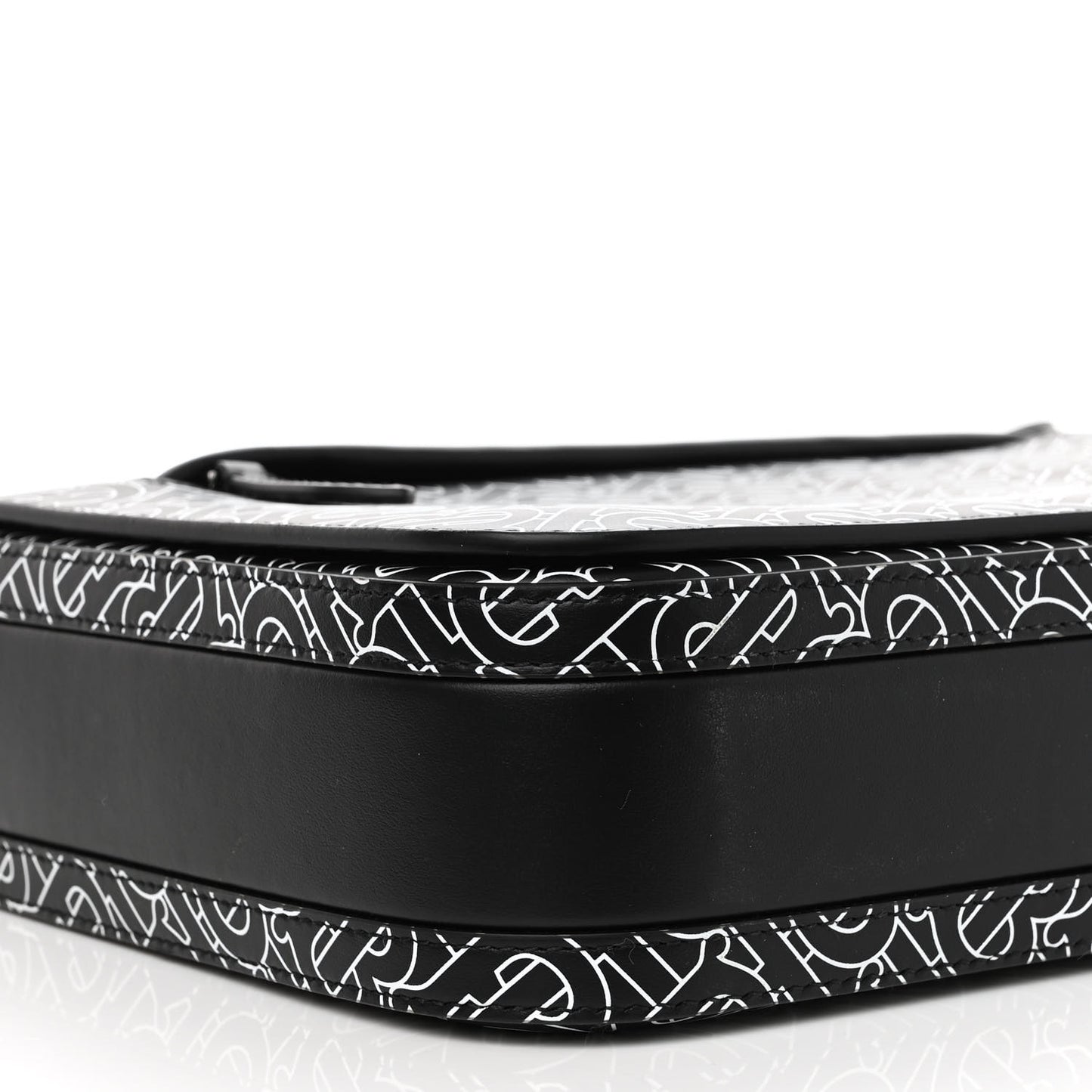 Calfskin Monogram TB Print Messenger Bag Black White