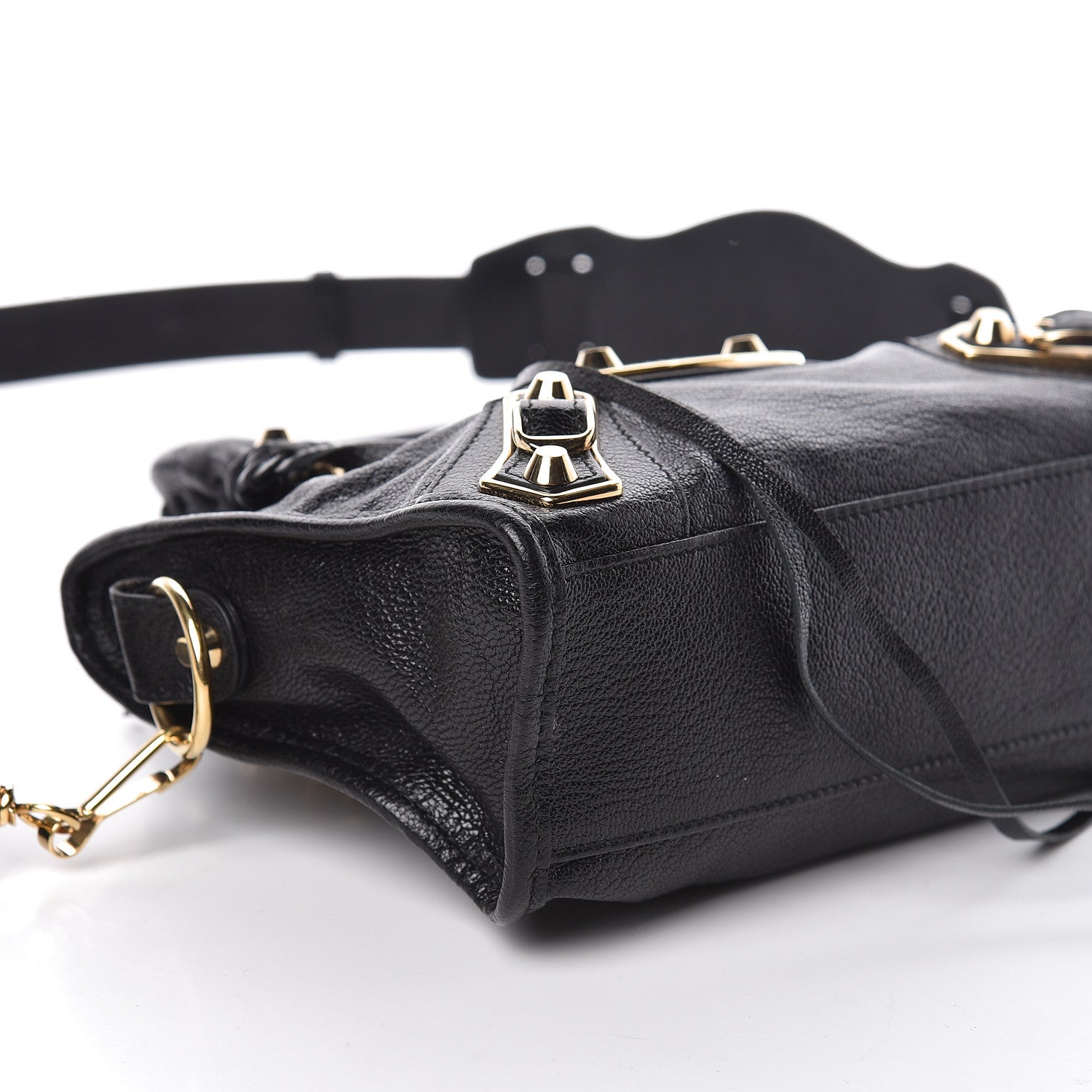 Balenciaga Chevre Gold Metallic Edge Hardware Mini City Black 8 of 10