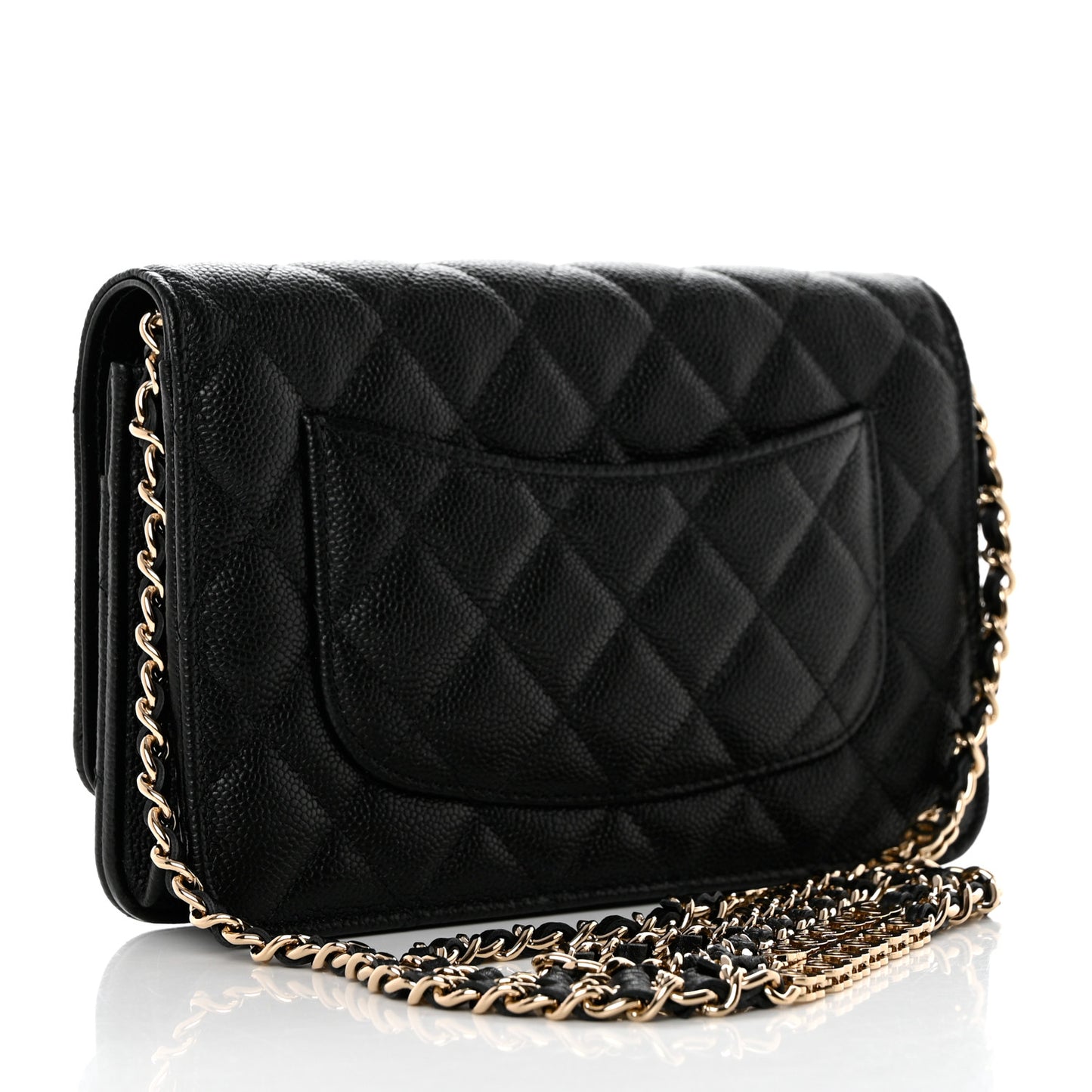 Caviar Quilted Tiny CC Wallet On Chain WOC Black