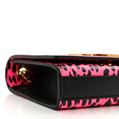 Saint Laurent Calfskin Leopard Small Monogram Kate Satchel Pink Black 8 of 11