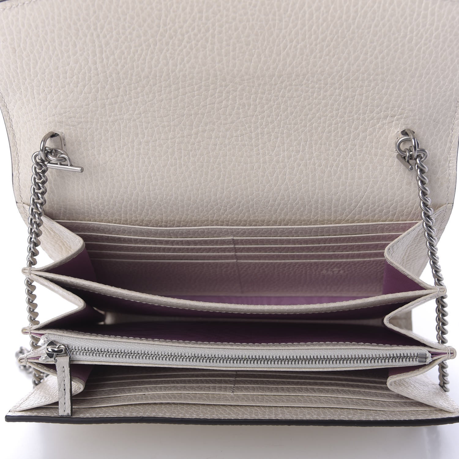 Gucci Dollar Calfskin Mini Dionysus Chain Wallet Mystic White 5 of 9