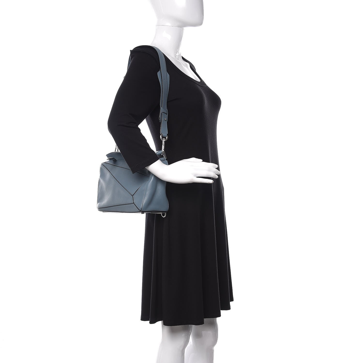 Loewe Calfskin Small Puzzle Bag Stone Blue 2 of 11