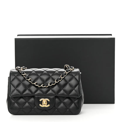 Chanel Lambskin Quilted Mini Rectangular Flap Black 12 of 12
