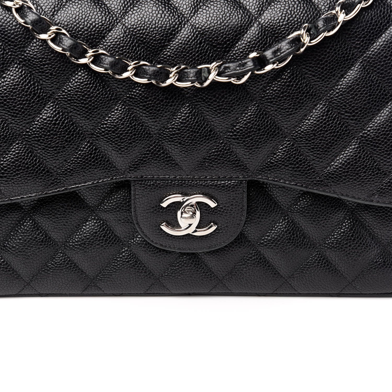 Chanel Caviar Quilted Jumbo Double Flap Black 12 of 13