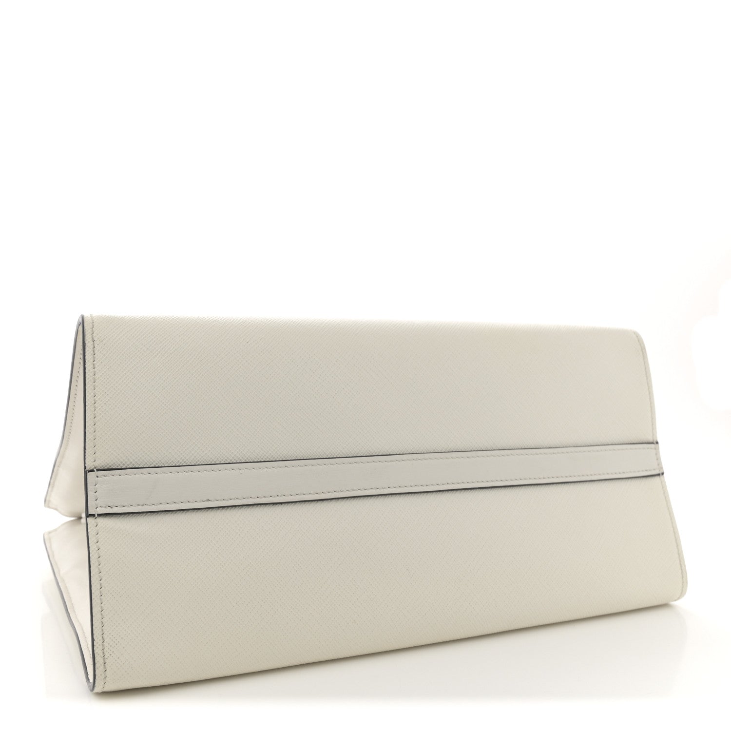 Prada Saffiano City Calfskin Greche Paradigme Bag White Black 4 of 12