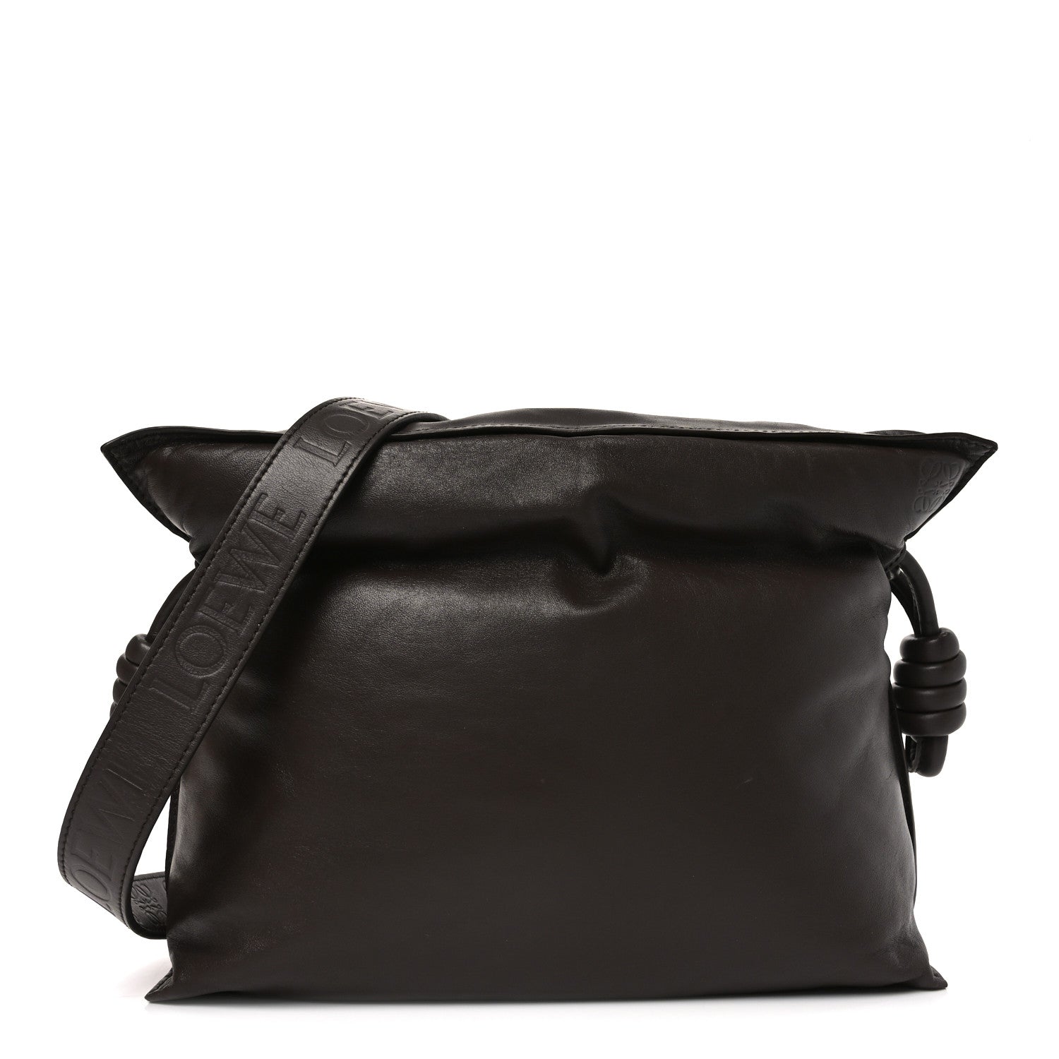 Loewe Calfskin Flamenco Puffer Knot Bag Dark Brown 1 of 9