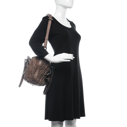 Burberry Calfskin Ruffled Medium Lowry Dark Taupe Pink 2 of 15