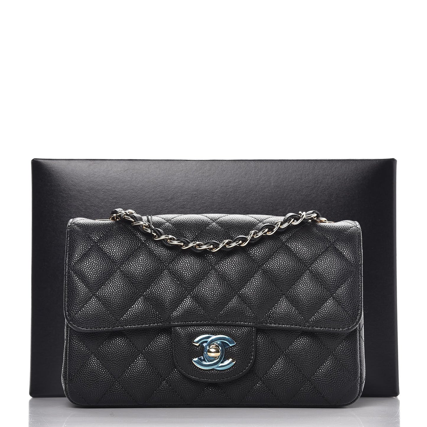 Caviar Quilted Mini Rectangular Flap Black