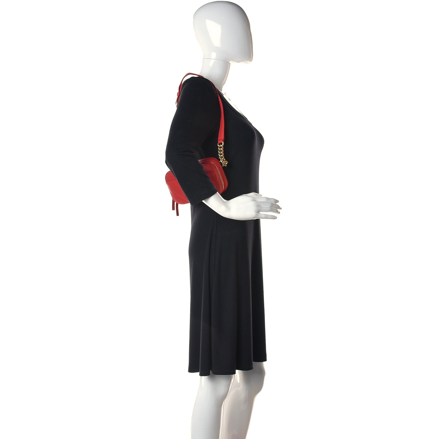 Chanel Grained Calfskin Quilted Waist Bag Red 2 of 9