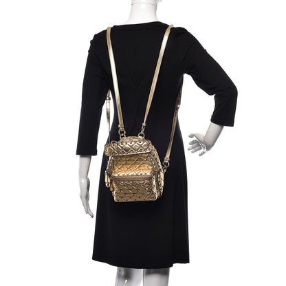 Valentino Garavani Metallic Lambskin Quilted Mini Rockstud Spike Backpack Mekong 2 of 9