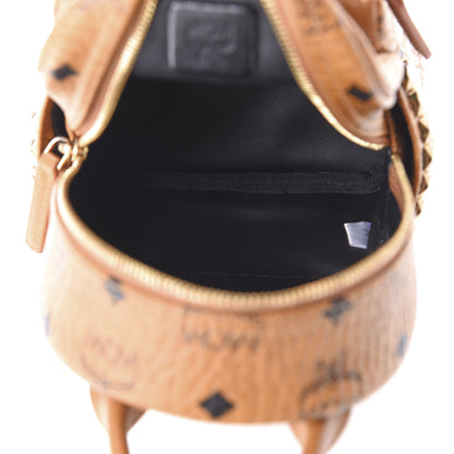 MCM Visetos Side Stud X-Mini Stark Bebe Boo Backpack Cognac 4 of 9