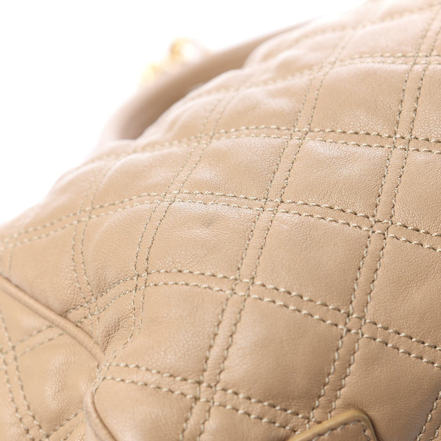 Calfskin Quilted Stam Camel