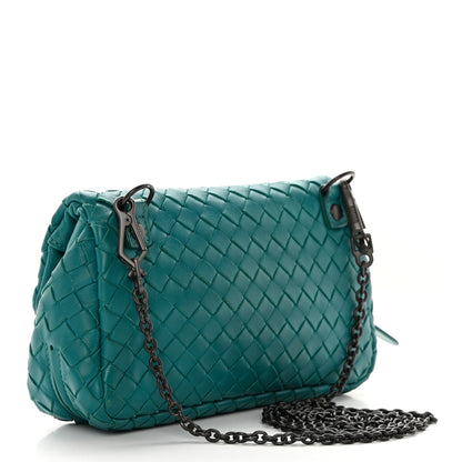 Bottega Veneta Nappa Intrecciato Small Chain Crossbody Teal 3 of 12