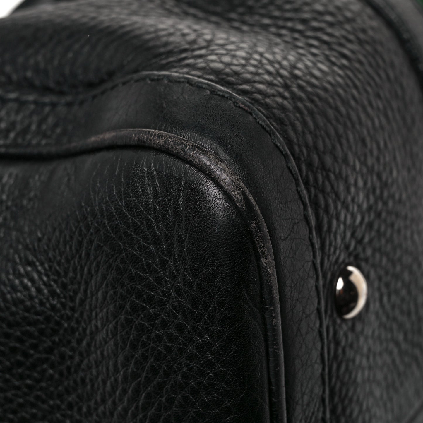Calfskin Vintage Web Medium Boston Black