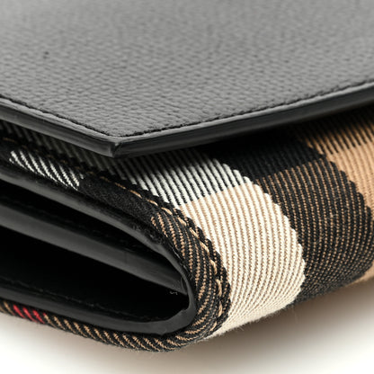 Burberry Calfskin House Check Henley Wallet On Chain Black Black 7 of 8