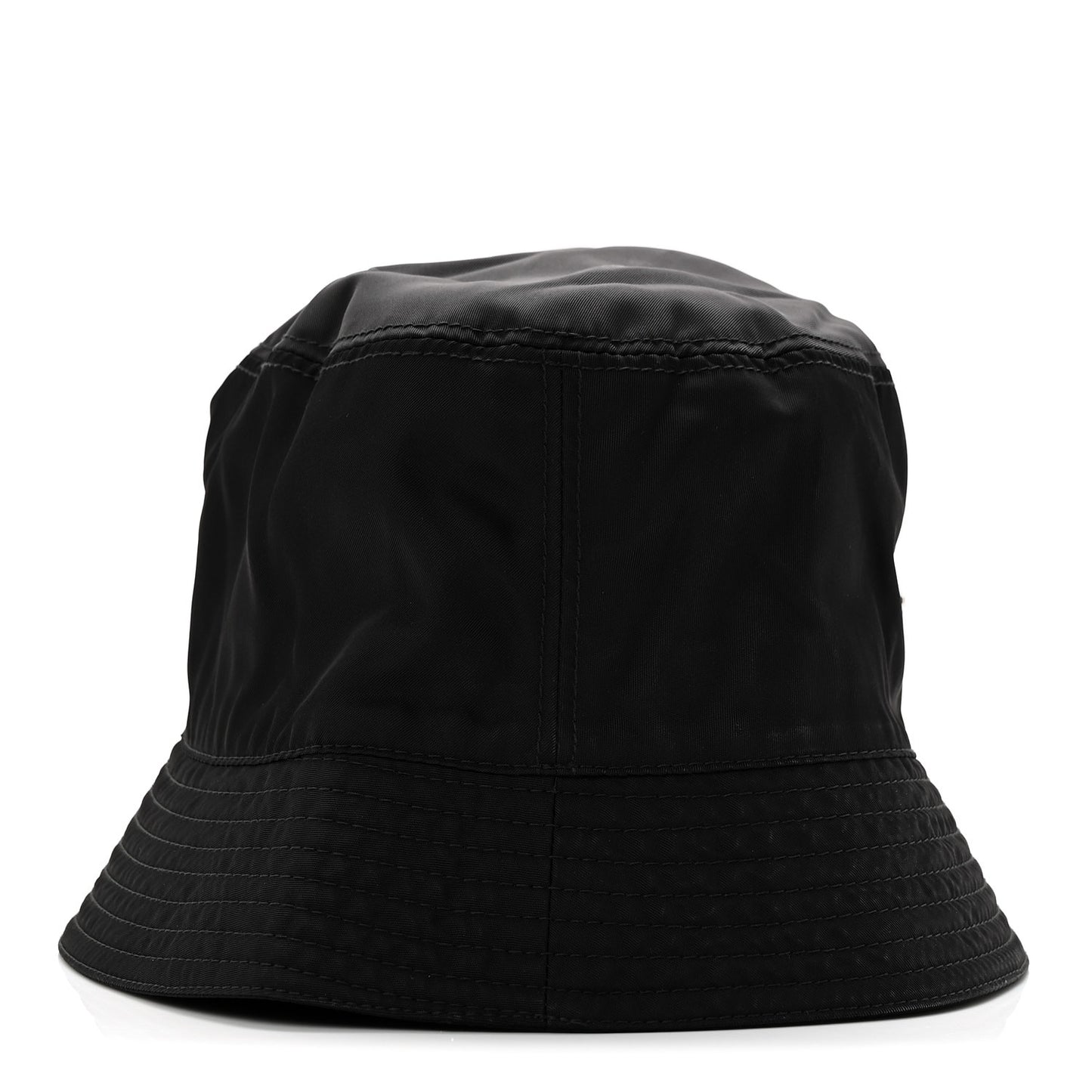 Re-Nylon Metal Triangle Logo Womens Bucket Hat M Black