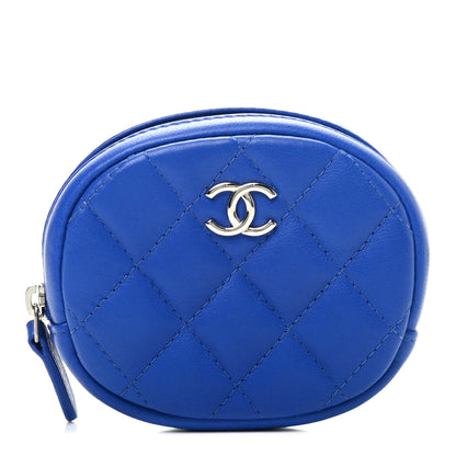 Chanel Lambskin Quilted Zip Around Classic Coin Purse Dark Blue 1 of 7