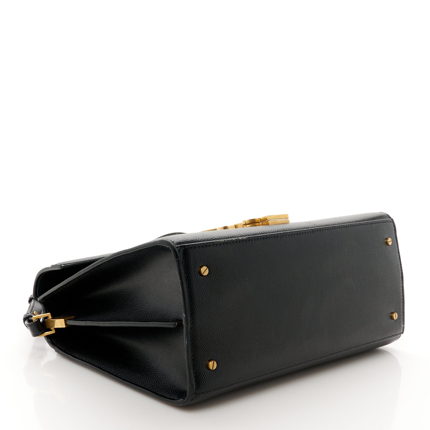 Saint Laurent Grain de Poudre Medium Classic Monogram Cassandra Top Handle Black Rouge Legion 4 of 12