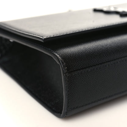 Saint Laurent Grain De Poudre Medium Classic Monogram Kate Satchel Black 8 of 9