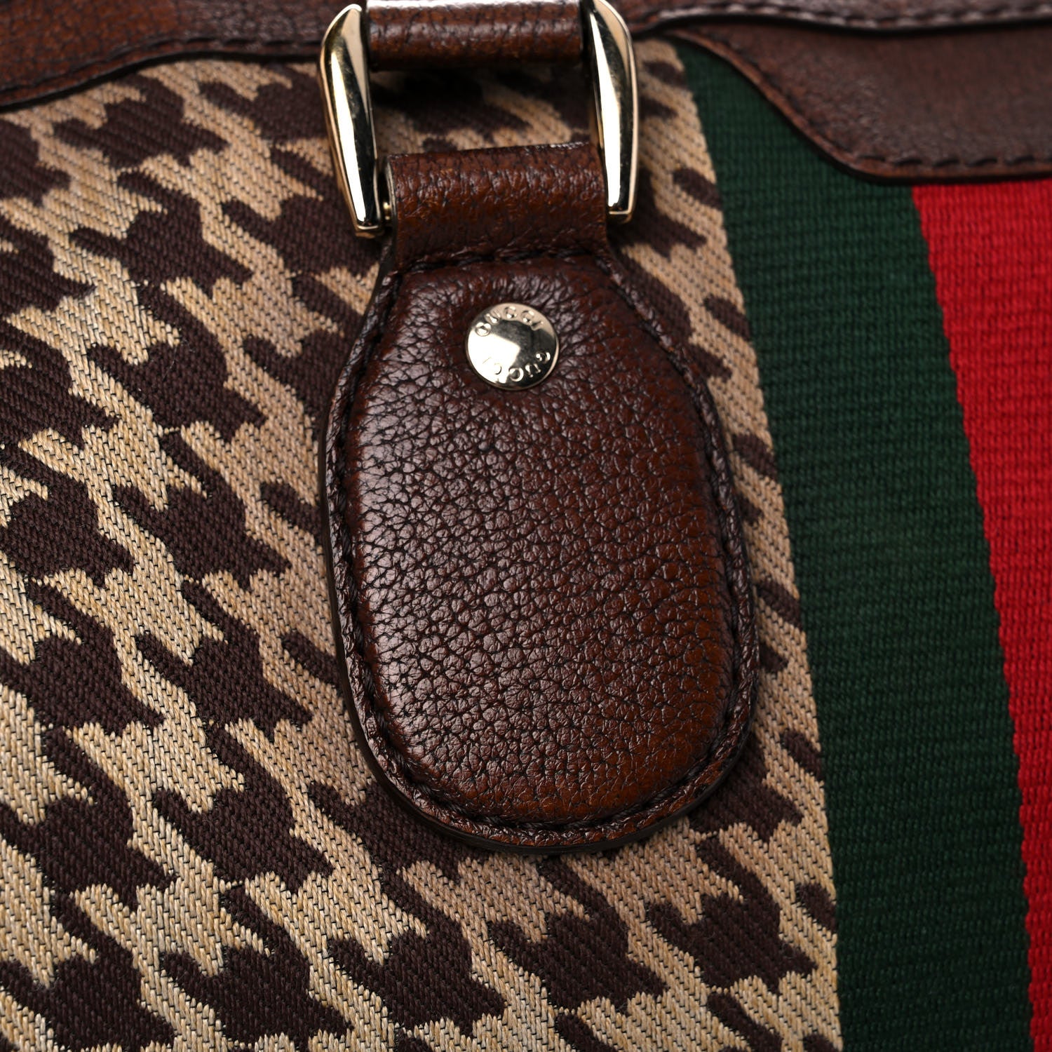 Gucci Fabric Pied De Poule Medium Seventies Web Boston Brown 27 of 36