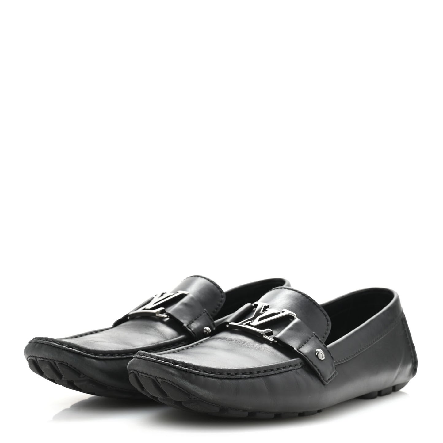 Calfskin Mens Monte Carlo Shoe Moccasin Loafers 11 Black