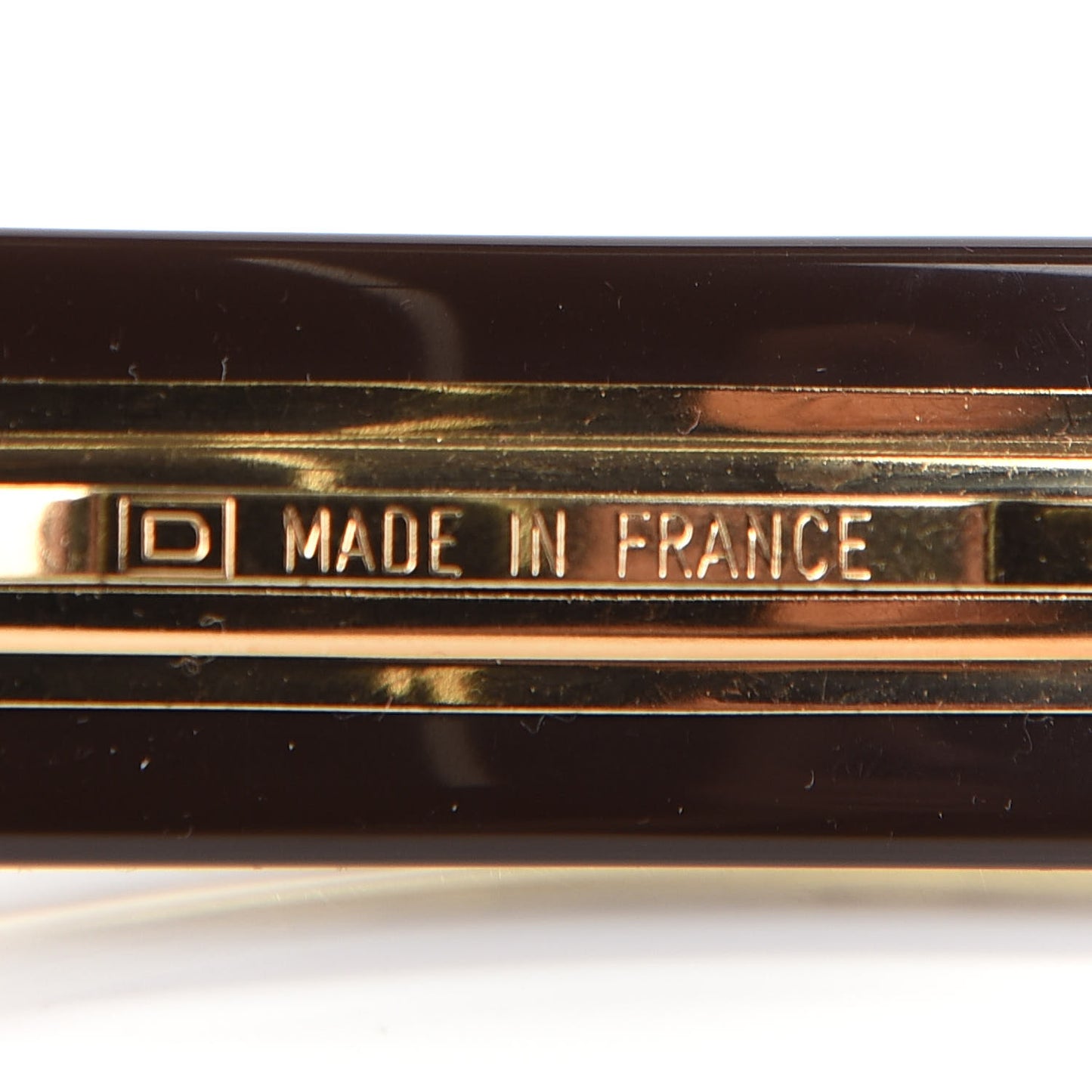 Resin Swarovski Crystal Inclusion Barrette GM Marron