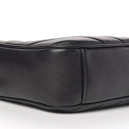Chanel Lambskin Chevron Quilted Pyramid CC Camera Case Black 8 of 15